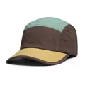 Retro 5-Panel-Baseballkappe mit gelben, braunen und grünen Farbblöcken, schnelltrocknend - Verstellbar / Kaffee Muster 1