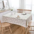 Nappe champêtre imprimée marguerites avec bordure en dentelle sur table - 90x90cm / Pissenlit Gris Bord en Dentelle