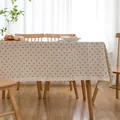 Tovaglia beige bucolica con stampa a margherite e bordo in pizzo bianco elegante - 100*140cm / Piccola margherita caffè