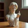 Kreative Göttinnenstatue aus Harz mit Mittelfinger-Geste, Scherzartikel-Dekoration - Wien Göttin Statue Stil C