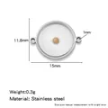 Detailed dimensions and material specs of the stainless steel mustard seed pendant - Round Double Hole / Silver