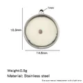Detail of stainless steel mustard seed pendant showing dimensions and weight - Round Single Hole / Silver