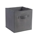 Grijze opvouwbare stoffen opbergbox met versterkt handvat voor kleding en boeken organisator huis - Zonder handvat 14*14*14CM / donkergrijs