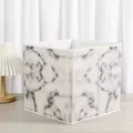 Modern grey marble pattern fabric storage cube for organizing clothes and books in a home setting - 27*27*28CM / Jazz White (White Edge)