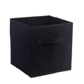 Opvouwbare zwarte stoffen opbergkubus mand voor het organiseren van kleding en boeken - Zonder handvat 14*14*14CM / Zwart