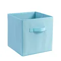 Opvouwbare lichtblauwe stoffen opbergkubus met handgreep voor thuisorganisatie - 27*27*12CM / Hemelsblauw