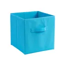 Helderblauwe opvouwbare stoffen opbergkubus met handvat voor kast en huis organisatie - 27*27*12CM / Meerblauw