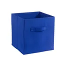 Duurzame donkerblauwe stoffen opvouwbare opbergbox met handvat voor huis organisatie - 27*27*12CM / Saffierblauw