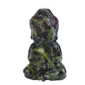 Natürliche Blutstein Baby Buddha Figur, handgeschnitzte Edelsteinstatue für Deko - Drachenblutstein / 2 Zoll (50x30x25mm)