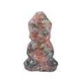 Miniatur Naturkristall Baby Buddha Statue mit einzigartigen roten und grauen Steinmustern - Roter Blitzstein / 2 Zoll (50x30x25mm)