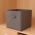 Caja de almacenamiento plegable de tela no tejida gris oscuro para organizar armarios de ropa - 28*28*28CM / Gris claro