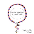 Kleurrijke Halloween kralenketting met schedel vleermuis pompoen bedeltjes, 51cm lang - Driekleuren Gemengde Kralen