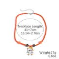 Halloween oranje kralenketting met cartoon mummie hanger en strass bedeltjes decoratie - Oranje (Mummiehanger)