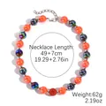 Handgemaakte Halloween kralenketting met levendige oranje en iriserende ronde kralen - Oranje (Irriserende Kralen)