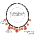 Grof Halloween-halssnoer met oranje pompoenhangers en zeer gedetailleerde afmetingen - Oranje Pompoenhoofd Ketting