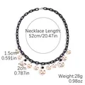 Zwarte grove ketting met witte Jack-o'-lantern pompoen bedeltjes voor Halloween - Witte Pompoenhoofd Ketting