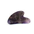 Outil de massage Gua Sha en améthyste naturelle en forme de cœur pour soins du visage - Planche Gua Sha Améthyste