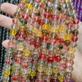 Detailed close-up of colorful phantom glass crystal beads for DIY jewelry and manual beading. - Multicolor 1