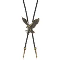 Corbata bolo cowboy vintage con colgante de águila en bronce antiguo y cordón negro - Bronce antiguo