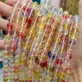 Macro close-up of colorful phantom glass crystal round beads for DIY jewelry making - Multicolor 3