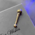 Vista detallada de la terminación de bronce antiguo con patrón arabesco para DIY. - Estilo Tallado Arabesco (D1) / 32mm x 9mm / Bronce Antiguo