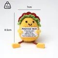 Muñeco taco positivo de ganchillo a mano con tarjeta, detalle de 8,5 cm de alto - Taco (Diseño de Taco)