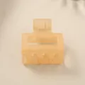 Kleine 5cm mattierte bernsteinfarbene quadratische Haarklammer für elegantes Styling - Großpackung / Gelee Orangegelb