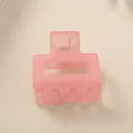 Kleiner pinkfarbener matter quadratischer Haarklammer für minimalistische Frisuren. - Großpackung / Gelee Wassermelonenrot