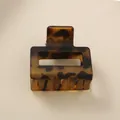 Kleiner 5cm matter Schildpatt-Haarclip in quadratischer Form für elegantes Styling - #44 Gelber Leopardenfleck - 5 Cm / Lose (Ohne Verpackung)