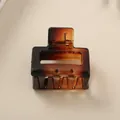 Kleine 5 cm quadratische Haarklammer aus bernsteinfarbenem Harz für Damenfrisuren - #40 Glänzende Schildpattfarbe - 5 Cm / Lose (Ohne Verpackung)