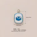 Emaille-Kupferanhänger für DIY-Schmuckherstellung mit blauem Sushi-Muster 20x14mm - Schale / 20x14mm