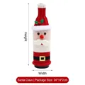 Housse de bouteille de vin Père Noël en tricot décoration de Noël en rouge et blanc festif - Housse De Bouteille De Vin Tricotée À Motif De Dessin Animé Pour Les Personnes Âgées
