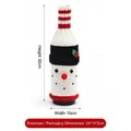 Housse de bouteille de vin de Noël tricotée avec un joli bonhomme de neige festif - Housse De Bouteille De Vin Tricotée À Motif Bonhomme De Neige