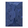 Intricate dark blue laser-cut floral pattern detail on elegant wedding invitation card - Magic Blue