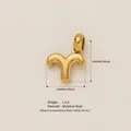 Gold stainless steel Aries zodiac pendant with 10mm dimensions and weight data - Aries Zodiac Pendant