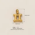 Gold Gemini zodiac sign pendant in stainless steel with 12mm height and 8mm width - Gemini Constellation Pendant