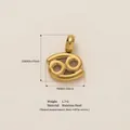 Golden Cancer zodiac symbol pendant in stainless steel for DIY necklace jewelry - Cancer Zodiac Pendant