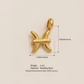 Gold stainless steel Pisces zodiac pendant, 11x12mm dimensions for DIY jewelry making. - Pisces Zodiac Pendant