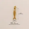 Ciondolo a forma di pesce minimalista in acciaio inossidabile placcato oro per gioielli DIY - Solo Pendente (Senza Catena) - Pesce Lunga