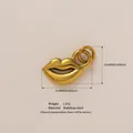 Ciondolo a forma di labbra in acciaio inossidabile placcato oro 18K per gioielli DIY. - Ciondolo Labbra Dorate