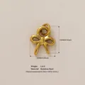 Ciondolo a forma di fiocco in acciaio inossidabile dorato per gioielli fai-da-te - Pendaglio a Fiocco