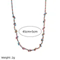 Colorful braided knotted rope necklace, 45cm plus 5cm length, 2g lightweight item. - Rope Chain Style K