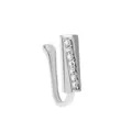Elegante polsino per il naso a forma di U non perforato in argento con zirconi scintillanti - Stile Fila Verticale di Zirconi (M-263) / Argento