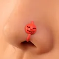 Red pumpkin shaped non-piercing U-shaped nose clip for Halloween festival jewelry - Orange Red Pumpkin
