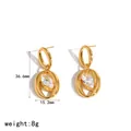 Boucles d'oreilles en acier inoxydable doré 18 carats avec détail cristal marquise - TE60912