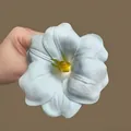 Light blue fabric flower hair claw clip held by hand for elegant Korean style styling - 48# Duckbill Clip - Blue - Yellow
