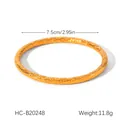 Elegant 18K gold plated stainless steel hammered texture bangle bracelet for women - Hammered Texture Style (HC-B20248)