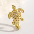 Elegante polsino da naso a forma di tartaruga in oro non forato con zirconi brillanti - Stile Tartaruga (11619) / Taglia unica / Oro