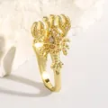 Elegante clip per naso a forma di aragosta dorata non perforata con brillanti pietre zirconi - Stile Aragosta (4983) / Taglia unica / Oro