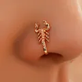 Gold-plated scorpion-shaped non-piercing U-shaped nose cuff clip jewelry for women - Gold Scorpion (G-127)